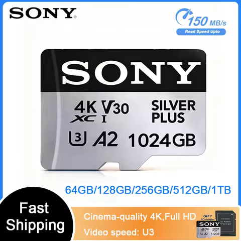 SONY Extreme Micro SD Card 512GB 128GB 256GB 1TB High Speed U3 V30 4K HD Flash Memory for Huawei Pho