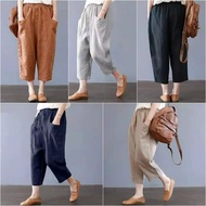 Unica pants twill premium korean women's baggy pants jumbo XL - 5L (THICK AND STRETCHY)