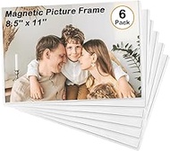 Mingting Magnetic Picture Frame, Holds 5X7 Inches Pictures, Reusable Black Magnet Fridge Photo Sleev