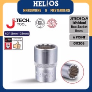 JETECH Box Socket 6 Point 1/2" Standard Length CRV Socket Box Hex Socket Box Impact Wrench Ratchet W