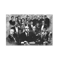 ภาพวาดผ้าใบสีดำขาวตัวละครภาพยนตร์คลาสสิก - โปสเตอร์อาร์ต Scarface และ The Godfather สำหรับตกแต่งบ้าน
