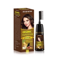 Sun Collagen Nano ORGANIC Silver Shampoo (Brown Color) - Prevents Premature Gray Hair, Nourishes Hair, Cleans, Restores Hair