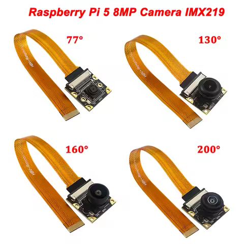 Raspberry Pi 5 8MP Camera IMX219 Sensor Chip CSI Interface 77° 130° 160° 200° Camera Webcam for Rasp