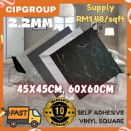 [READY STOCK] 45X45cm & 60X60cm Lantai Vinyl Marmar Jubin Lantai Marmar Lantai Vinyl PVC Pelekat Lan