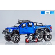 Off-Road Pickup Truck Model FORD 6 Wheels MINIAUTO 1:32 F-150 BEAST RAPTOR(22 cm.) 6x6 Offroad Motor