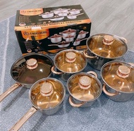 Bộ nồi Đức 5 đáy Engelberg 6 món dùng cho mọi loại bếp ga bếp từ bếp hồng ngoại