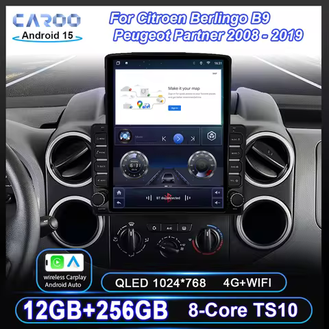 9.7" Android 15 Car Radio Stereo GPS For Citroen Berlingo B9 Peugeot Partner 2008 - 2019 Auto Multim