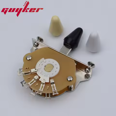 3/5 Way Guitar Lever Switch Oak Style Pickup Selector Switch with 3 Color Tips for ST Strat Electric