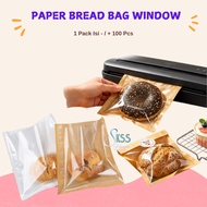 Paper Bread Window Bag Contents 100 Pcs 1 Side Paper 1 Side Transparent Plastic 13x19 18x19 21x25