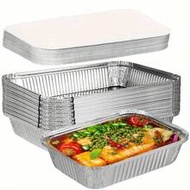 10 Heavy-Duty Aluminum Foil Pans With Lids, 64 Oz Large Capacity, Reusable And Easy To Clean, Suitab