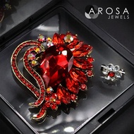 AROSA JEWELS Artistic Series Heart Love 2-in-1 set brooch pin kerongsang C9-02 (6.6cm x 5.2cm)