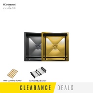 [CLEARANCE] Vulcano Series VN4046 Black/Gold stainless steel handmade nano sink