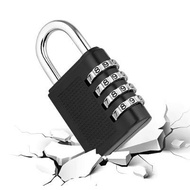 4-NUMBER COMBINATION PADLOCK BLACK SILVER - PRESS NUMBER PADLOCK