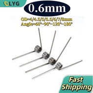 sus304 d0.6mm OD4/4.5/5/5.5/6/7/8mm V-shaped spiral torsion spring angle 60/90/120/180 degrees(LYG-M