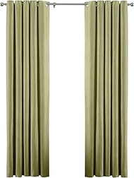 Riva Paoletti Atlantic Ringtop Eyelet Curtains (Pair) - Green - Woven Twill Fabric - - 100% Polyeste