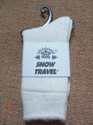 SNOW TRAVEL雪之旅 白色保暖高級羊毛襪、襪子、登山襪、划雪襪 SIZE:7-9 任選2雙免運