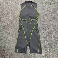 Yoga Jumpsuit Summer Short Sleeveless Sports Wear Gym Fitness Sports Bodysuit Women Dance Running Wo