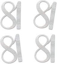 Silver Glitter 81 Cut-Out Numbers, 81st Birthday Party Anniversary Decorations DIY Essentials