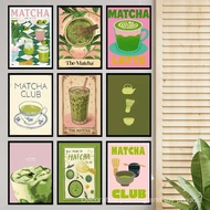 Japanese Matcha Club Poster Printed For Bedroom Home Wall Decoration,No Frame Canvas Painting Gift Z