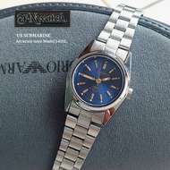us submarine Model J-035L Women's Watch Silver Steel Strap Blue Dial With Date Waterproof 1