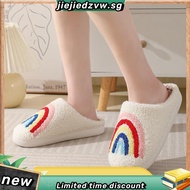 Rainbow Warm Fluffy Slippers Soft Cozy House Slippers Bedroom Slippers for Women