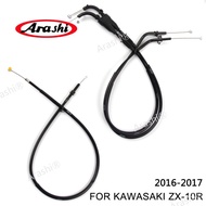 Arashi Motorcycle Accessories Throttle & Clutch Cables Stainless Lines for KAWASAKI ZX-10R 2016 - 20