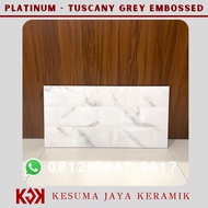Keramik Dinding 30x60 Platinum Tuscany Grey Embossed