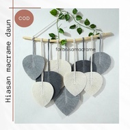 Macrame leaf decoration 9 gray version