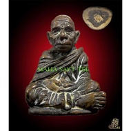 Golden Monk Po Tankai Three Treasures Bronze Small Stand (roop phor phor than klai b.e.2552/phim kamakan) -Thailand amulets thai amulets amulets Thailand Holy Relics