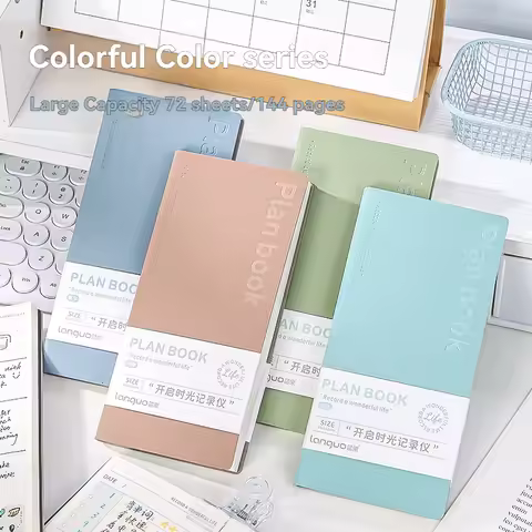 2PC Schedule Book New Daily Plan Book One Page Per Day Work Calendar Notepad Efficiency Manual