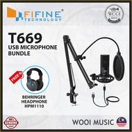Fifine T669 USB Condenser Microphone Bundle (FREE Behringer Headphone) For Streaming, Podcasting, Re