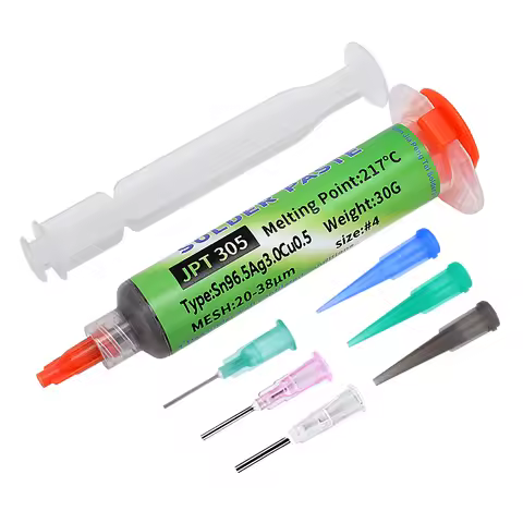 30g Lead-Free High Temp Solder Paste Sn96.5Ag3.0Cu0.5 Needle Tube 217℃ for PCB Phone LED Repair