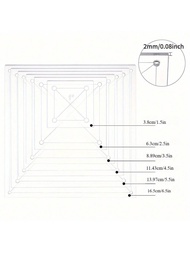 6pcs Acrylic Quilting Templates Set - Transparent Square Pressing Boards With 3mm Holes For Handmade