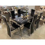 Imported Aesthetic Dining Table bigsize premium Luxury marble Chair
