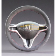 [Alcantara Series] Honda City GM2 Jazz GE8 BR-V Stream Insight | Cover Steering Jahit Sendiri | Cust