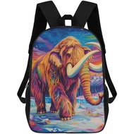 Beg Laptop Berbulu Mammoth on Ice untuk Lelaki Wanita Beg Bahu 17 Inci Beg Hari Perjalanan