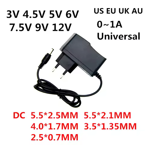 AC 110-240V DC 3V 4.5V 5V 6V 7.5V 9V 12V 0.5A 1A Power Supply 3 4.5 5 6 7.5 9 12 V Volt Adapter Char