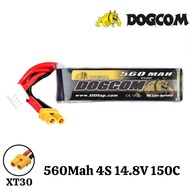 Dogcom 14.8V 560mAh 150C 4S Lipo Battery With XT30 Plug DCM560/150-4S