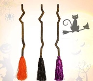 Witch Wizard crooked Broom Harry Potter Halloween ไม้กวาดแม่มด ไม้กวาดพ่อมด ไม้กวาด ด้ามหยัก แม่มด พ่อมด พรอพ ฮาโลวีน