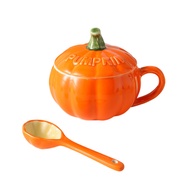 300ML Pumpkin Mug with Lid Fall Coffee Mug Thanksgiving Mugs Pumpkin Ceramics Coffee Mug Cute Tea Co