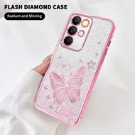 Shockproof Rhinestone Casing for Realme C85 5G RMX5253 Case Glitter Butterfly Soft TPU Cover Aesthet