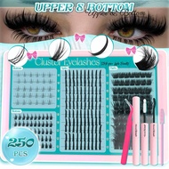 Eyelash Extension Kit Spiky Lashes Extension Thick Individual Cluster Lashes with Spikes&Bottom Lash