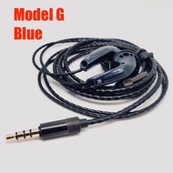 Anjiroi - HiFi DIY Earbuds Custom Bass Earphone Crystal Sound Headset MX500 - biru