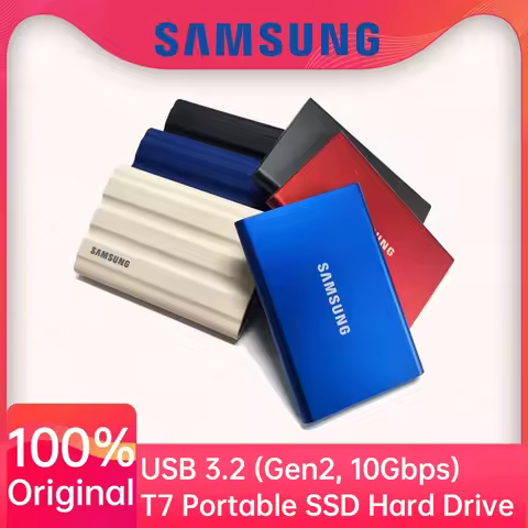 Original SAMSUNG T7 Portable SSD Hard Drive 1TB 2TB 4TB T7 Shield USB 3.2 Gen 2 Type-C PSSD External