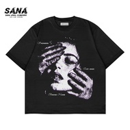 SANA Baju t shirt lelaki perempuan Elevendays Oversized Deep Illusions Black t shirt Men Women Cotto