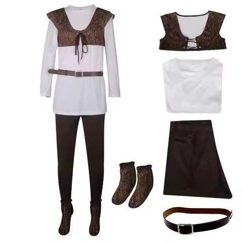 Anime Shrek Cosplay Costume Mens Costume Shirt Vest Pants Full Set Halloween Outfit