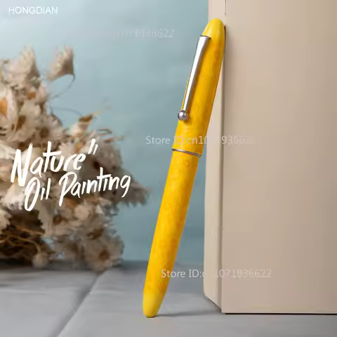 Cheap Hongdian C3 Metal Fountain Pen Natural Oil Painting Series 5# EF F Blade Long Knife Nib School