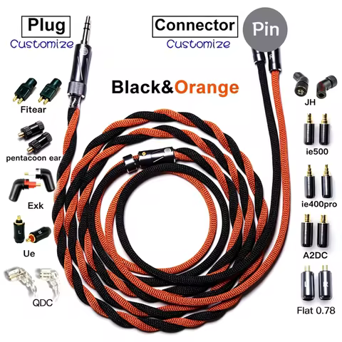 HAKUGEI Lucky Voice 7N Litz OCC Copper 2 Strand 2Pin 0.78 MMCX QDC JH Fitear IE900 Pentacoon Ear HiF