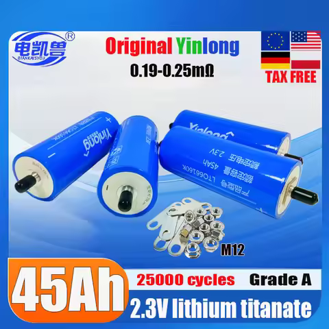 Grade A Yinlong 45ah 2.3v lithium titanate battery LTO 66160 DIY 12V 24V 48V RV solar storage car au