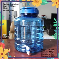 WATER CONTAINER GUCI 12000ML 12L 12LITER FIT 10 LITERS INCLUDING THICK FAUCET KANGEN WATERbiru DRINK